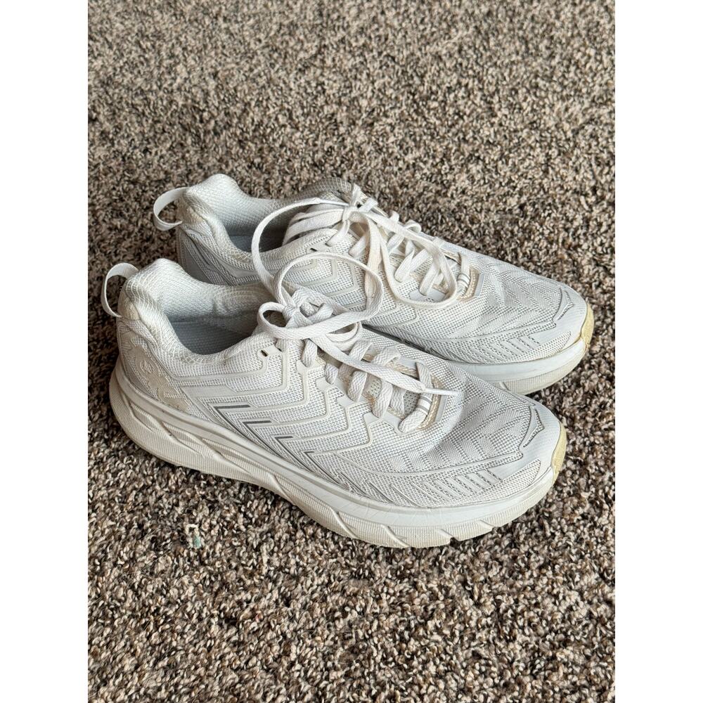 Hoka Clifton 8 Womens Size 8.5 White Running Shoes Lightweight Athletic Sneakers